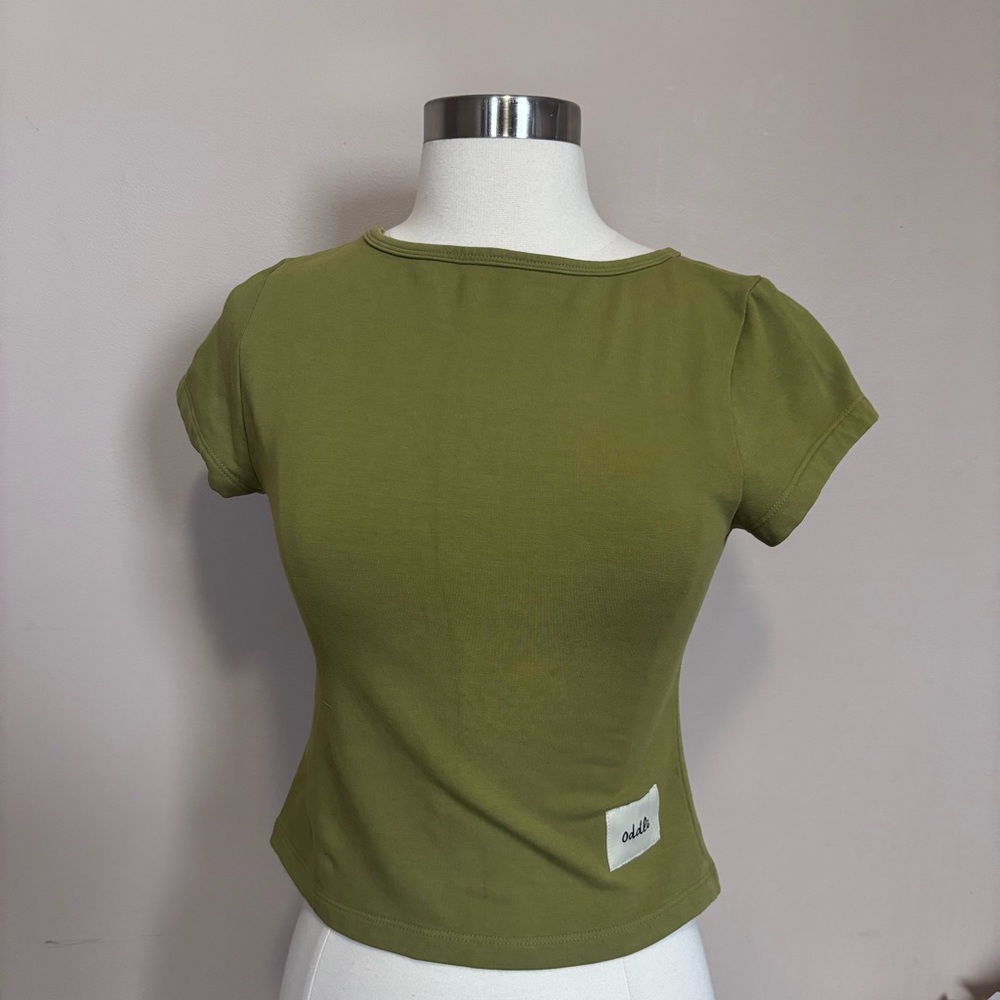 Chic Olive Short Sleeve Top